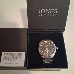 Jones New York Black and Silver Men's Watch